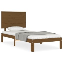 vidaXL Massivholzbett mit Kopfteil Honigbraun 100x200 cm