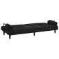 Schlafsofa mit Armlehnen Schwarz Samt Schlafsofa mit Armlehnen Schwarz Samt