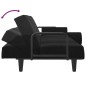 Schlafsofa mit Armlehnen Schwarz Samt Schlafsofa mit Armlehnen Schwarz Samt
