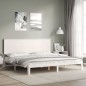 vidaXL Massivholzbett mit Kopfteil Weiß 200x200 cm vidaXL Massivholzbett mit Kopfteil Weiß 200x200 cm