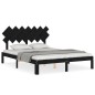 vidaXL Massivholzbett mit Kopfteil Schwarz 140x200 cm vidaXL Massivholzbett mit Kopfteil Schwarz 140x200 cm