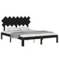vidaXL Massivholzbett mit Kopfteil Schwarz 140x200 cm vidaXL Massivholzbett mit Kopfteil Schwarz 140x200 cm