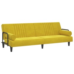 vidaXL Schlafsofa mit Armlehnen Gelb Samt