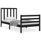 vidaXL Massivholzbett mit Kopfteil Schwarz 100x200 cm vidaXL Massivholzbett mit Kopfteil Schwarz 100x200 cm