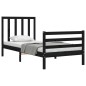 vidaXL Massivholzbett mit Kopfteil Schwarz 100x200 cm vidaXL Massivholzbett mit Kopfteil Schwarz 100x200 cm