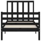 vidaXL Massivholzbett mit Kopfteil Schwarz 100x200 cm vidaXL Massivholzbett mit Kopfteil Schwarz 100x200 cm