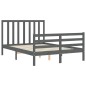vidaXL Massivholzbett mit Kopfteil Grau 140x200 cm vidaXL Massivholzbett mit Kopfteil Grau 140x200 cm