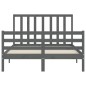 vidaXL Massivholzbett mit Kopfteil Grau 140x200 cm vidaXL Massivholzbett mit Kopfteil Grau 140x200 cm