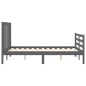 vidaXL Massivholzbett mit Kopfteil Grau 140x200 cm vidaXL Massivholzbett mit Kopfteil Grau 140x200 cm