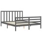 vidaXL Massivholzbett mit Kopfteil Grau 160x200 cm vidaXL Massivholzbett mit Kopfteil Grau 160x200 cm