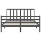 vidaXL Massivholzbett mit Kopfteil Grau 160x200 cm vidaXL Massivholzbett mit Kopfteil Grau 160x200 cm