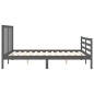 vidaXL Massivholzbett mit Kopfteil Grau 160x200 cm vidaXL Massivholzbett mit Kopfteil Grau 160x200 cm