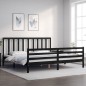vidaXL Massivholzbett mit Kopfteil Schwarz 200x200 cm vidaXL Massivholzbett mit Kopfteil Schwarz 200x200 cm