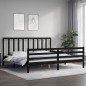 vidaXL Massivholzbett mit Kopfteil Schwarz 200x200 cm vidaXL Massivholzbett mit Kopfteil Schwarz 200x200 cm