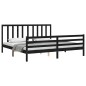 vidaXL Massivholzbett mit Kopfteil Schwarz 200x200 cm vidaXL Massivholzbett mit Kopfteil Schwarz 200x200 cm