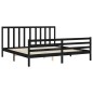 vidaXL Massivholzbett mit Kopfteil Schwarz 200x200 cm vidaXL Massivholzbett mit Kopfteil Schwarz 200x200 cm