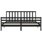 vidaXL Massivholzbett mit Kopfteil Schwarz 200x200 cm vidaXL Massivholzbett mit Kopfteil Schwarz 200x200 cm