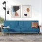 vidaXL Schlafsofa mit Getränkehaltern Blau Samt vidaXL Schlafsofa mit Getränkehaltern Blau Samt