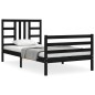 vidaXL Massivholzbett mit Kopfteil Schwarz 90x200 cm vidaXL Massivholzbett mit Kopfteil Schwarz 90x200 cm