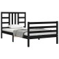 vidaXL Massivholzbett mit Kopfteil Schwarz 90x200 cm vidaXL Massivholzbett mit Kopfteil Schwarz 90x200 cm