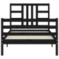 vidaXL Massivholzbett mit Kopfteil Schwarz 90x200 cm vidaXL Massivholzbett mit Kopfteil Schwarz 90x200 cm