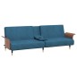 vidaXL Schlafsofa mit Getränkehaltern Blau Samt vidaXL Schlafsofa mit Getränkehaltern Blau Samt