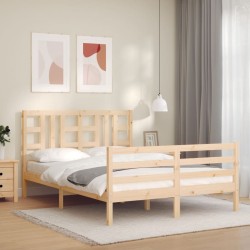 vidaXL Massivholzbett mit Kopfteil 160x200 cm