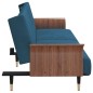 vidaXL Schlafsofa mit Getränkehaltern Blau Samt vidaXL Schlafsofa mit Getränkehaltern Blau Samt