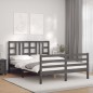 vidaXL Massivholzbett mit Kopfteil Grau 160x200 cm vidaXL Massivholzbett mit Kopfteil Grau 160x200 cm