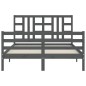 vidaXL Massivholzbett mit Kopfteil Grau 160x200 cm vidaXL Massivholzbett mit Kopfteil Grau 160x200 cm