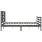 vidaXL Massivholzbett mit Kopfteil Grau 160x200 cm vidaXL Massivholzbett mit Kopfteil Grau 160x200 cm