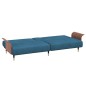 vidaXL Schlafsofa mit Getränkehaltern Blau Samt vidaXL Schlafsofa mit Getränkehaltern Blau Samt