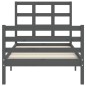 vidaXL Massivholzbett mit Kopfteil Grau 90x200 cm vidaXL Massivholzbett mit Kopfteil Grau 90x200 cm