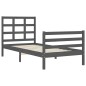 vidaXL Massivholzbett mit Kopfteil Grau 100x200 cm vidaXL Massivholzbett mit Kopfteil Grau 100x200 cm