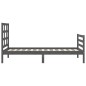 vidaXL Massivholzbett mit Kopfteil Grau 100x200 cm vidaXL Massivholzbett mit Kopfteil Grau 100x200 cm