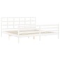 vidaXL Massivholzbett mit Kopfteil Weiß 200x200 cm vidaXL Massivholzbett mit Kopfteil Weiß 200x200 cm