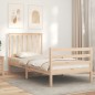 vidaXL Massivholzbett mit Kopfteil 90x200 cm
