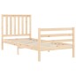 vidaXL Massivholzbett mit Kopfteil 90x200 cm