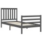 vidaXL Massivholzbett mit Kopfteil Grau 90x200 cm vidaXL Massivholzbett mit Kopfteil Grau 90x200 cm