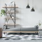 Schlafsofa mit Armlehnen Hellgrau Stoff Schlafsofa mit Armlehnen Hellgrau Stoff