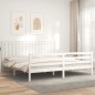 vidaXL Massivholzbett mit Kopfteil Weiß 200x200 cm vidaXL Massivholzbett mit Kopfteil Weiß 200x200 cm