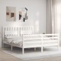 vidaXL Massivholzbett mit Kopfteil Weiß 160x200 cm vidaXL Massivholzbett mit Kopfteil Weiß 160x200 cm