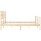 vidaXL Massivholzbett mit Kopfteil 160x200 cm vidaXL Massivholzbett mit Kopfteil 160x200 cm