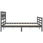 vidaXL Massivholzbett mit Kopfteil Grau 160x200 cm vidaXL Massivholzbett mit Kopfteil Grau 160x200 cm