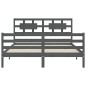 vidaXL Massivholzbett mit Kopfteil Grau 160x200 cm vidaXL Massivholzbett mit Kopfteil Grau 160x200 cm