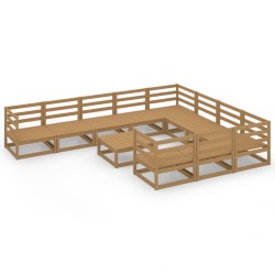 vidaXL 11-tlg. Garten-Lounge-Set Massivholz Kiefer