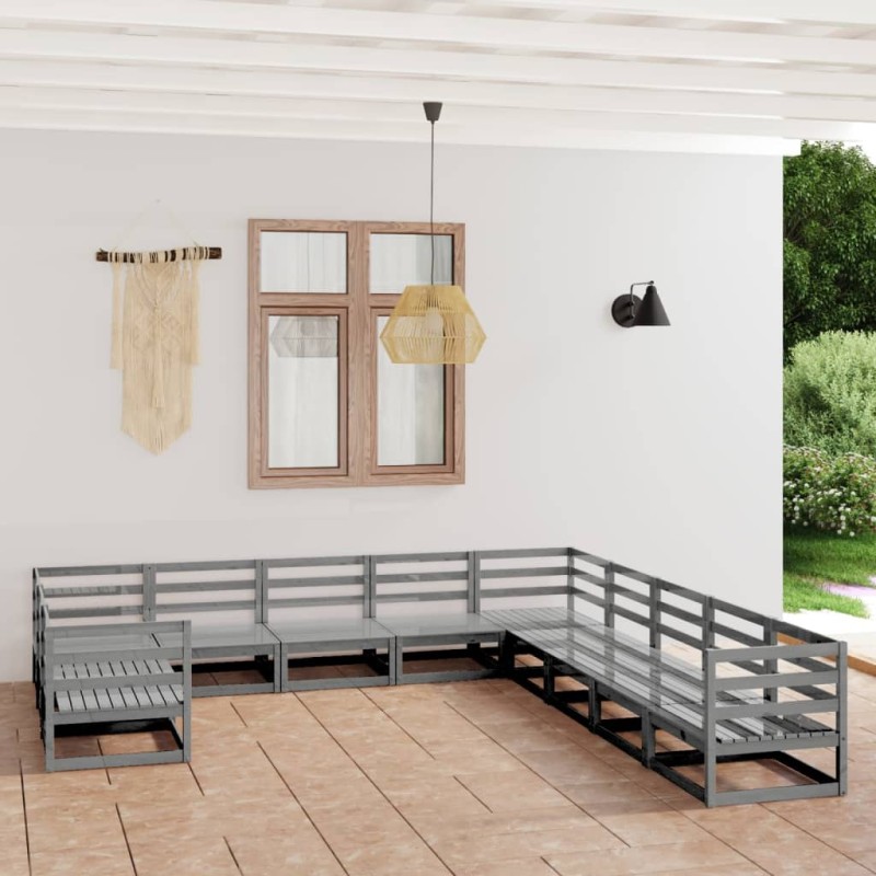 vidaXL 11-tlg. Garten-Lounge-Set Massivholz Kiefer vidaXL 11-tlg. Garten-Lounge-Set Massivholz Kiefer