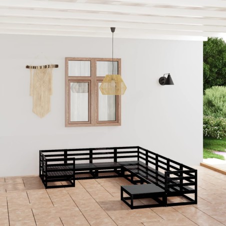 vidaXL 10-tlg. Garten-Lounge-Set Massivholz Kiefer