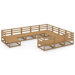 vidaXL 11-tlg. Garten-Lounge-Set Massivholz Kiefer