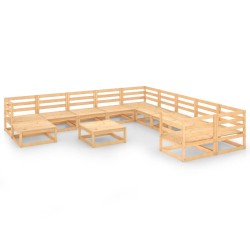 vidaXL 12-tlg. Garten-Lounge-Set Massivholz Kiefer